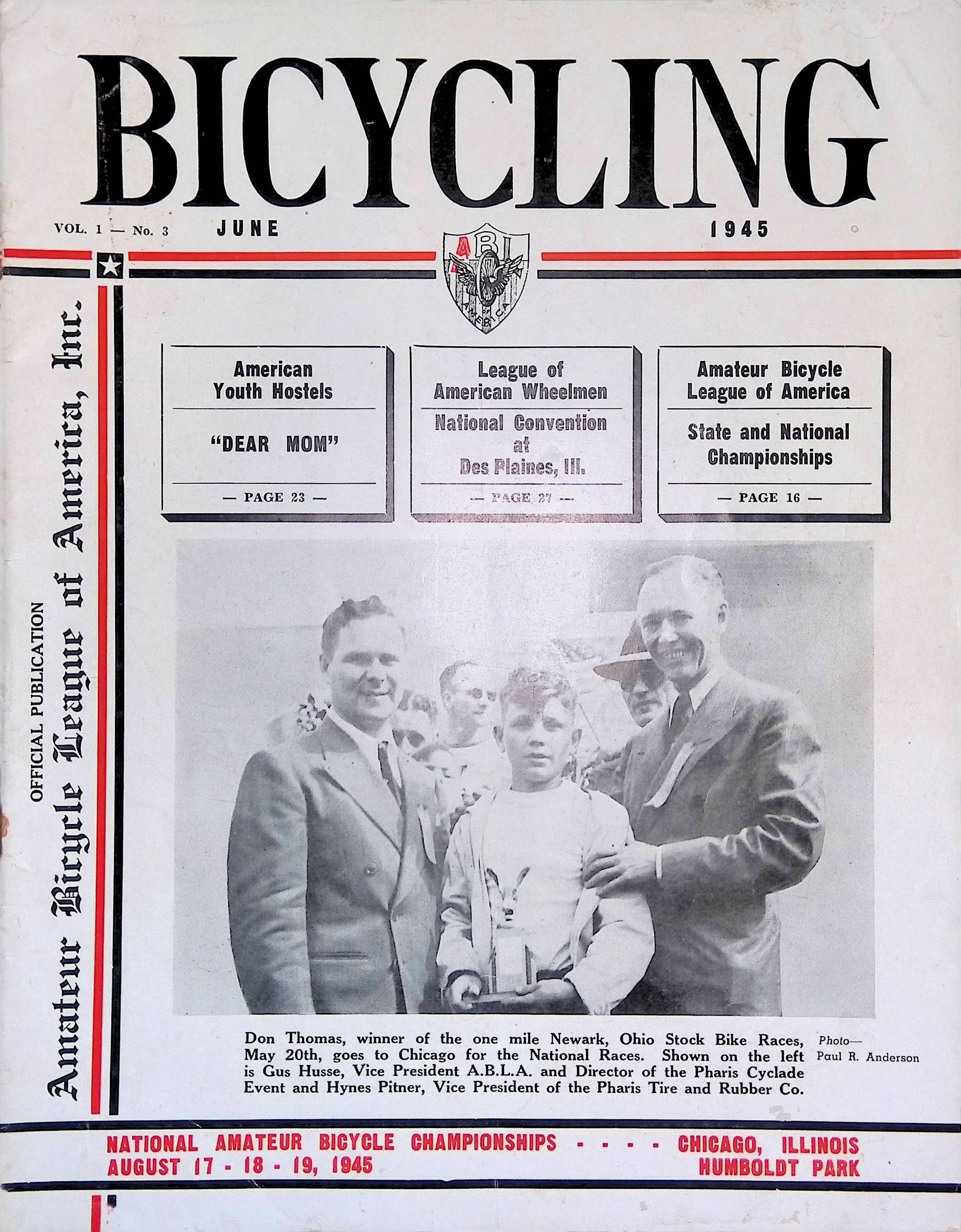 Bicycling June, 1945