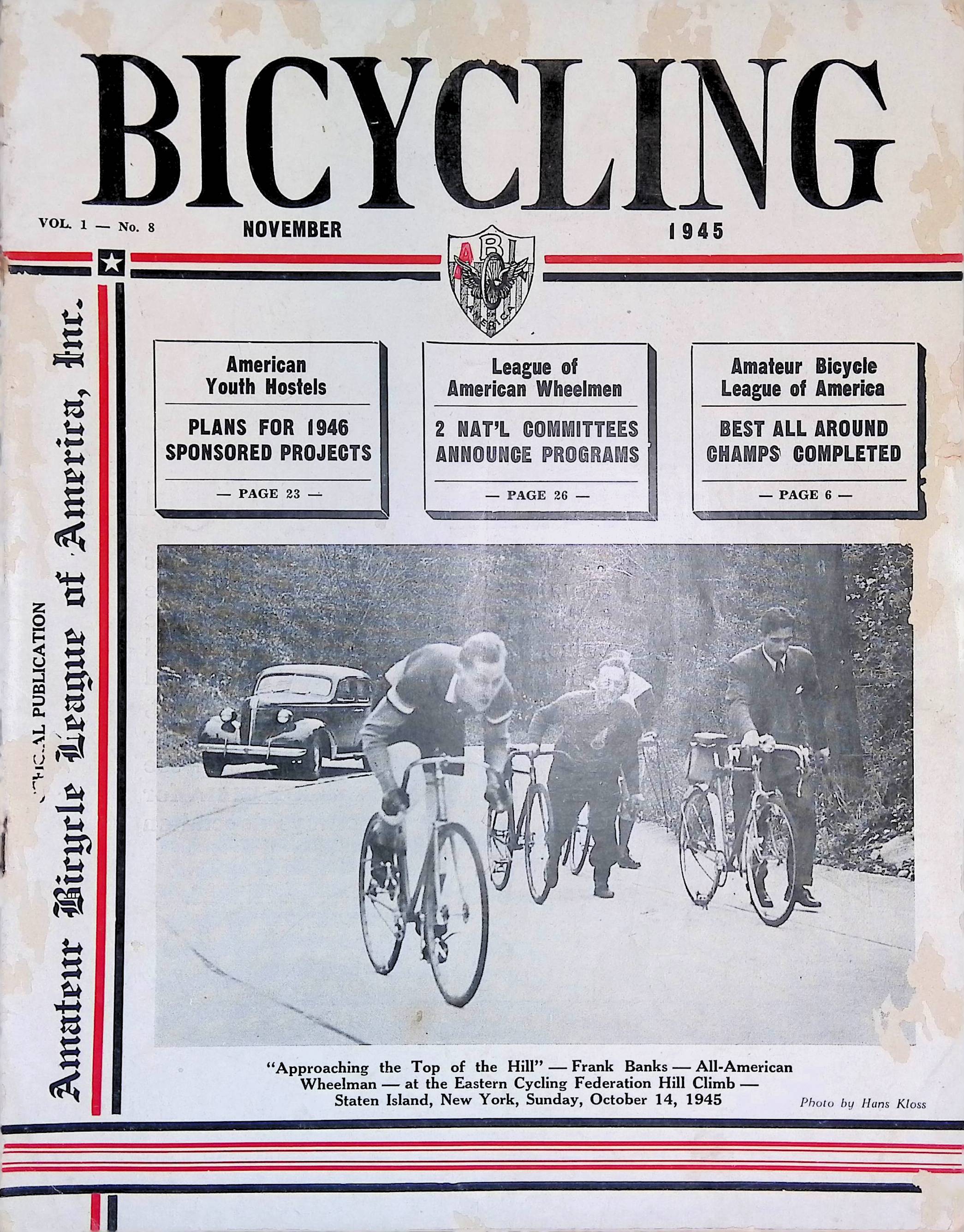 Bicycling November, 1945