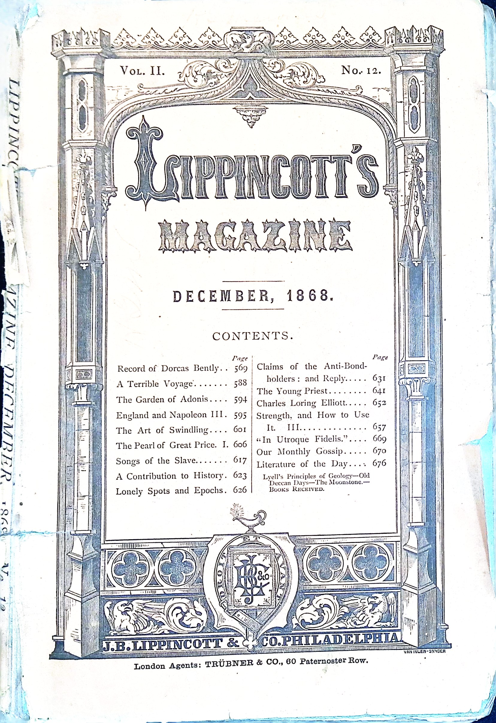 Lippincotts Magazine December, 1868