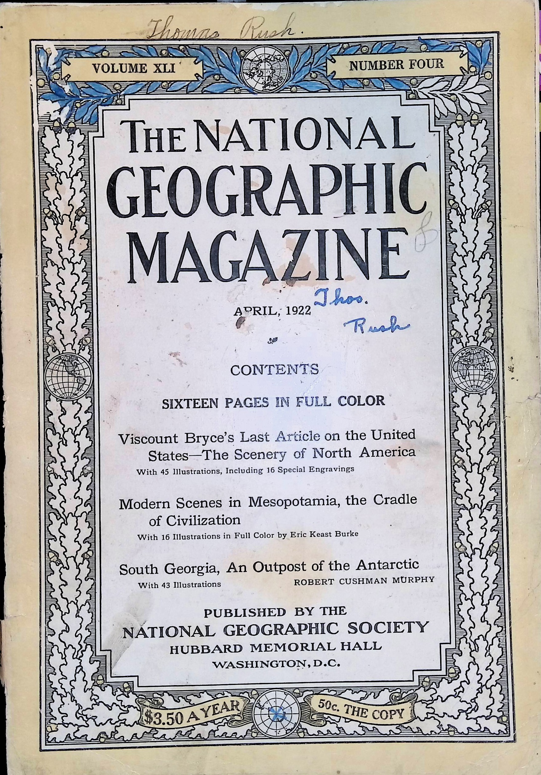 National Geographic April, 1922