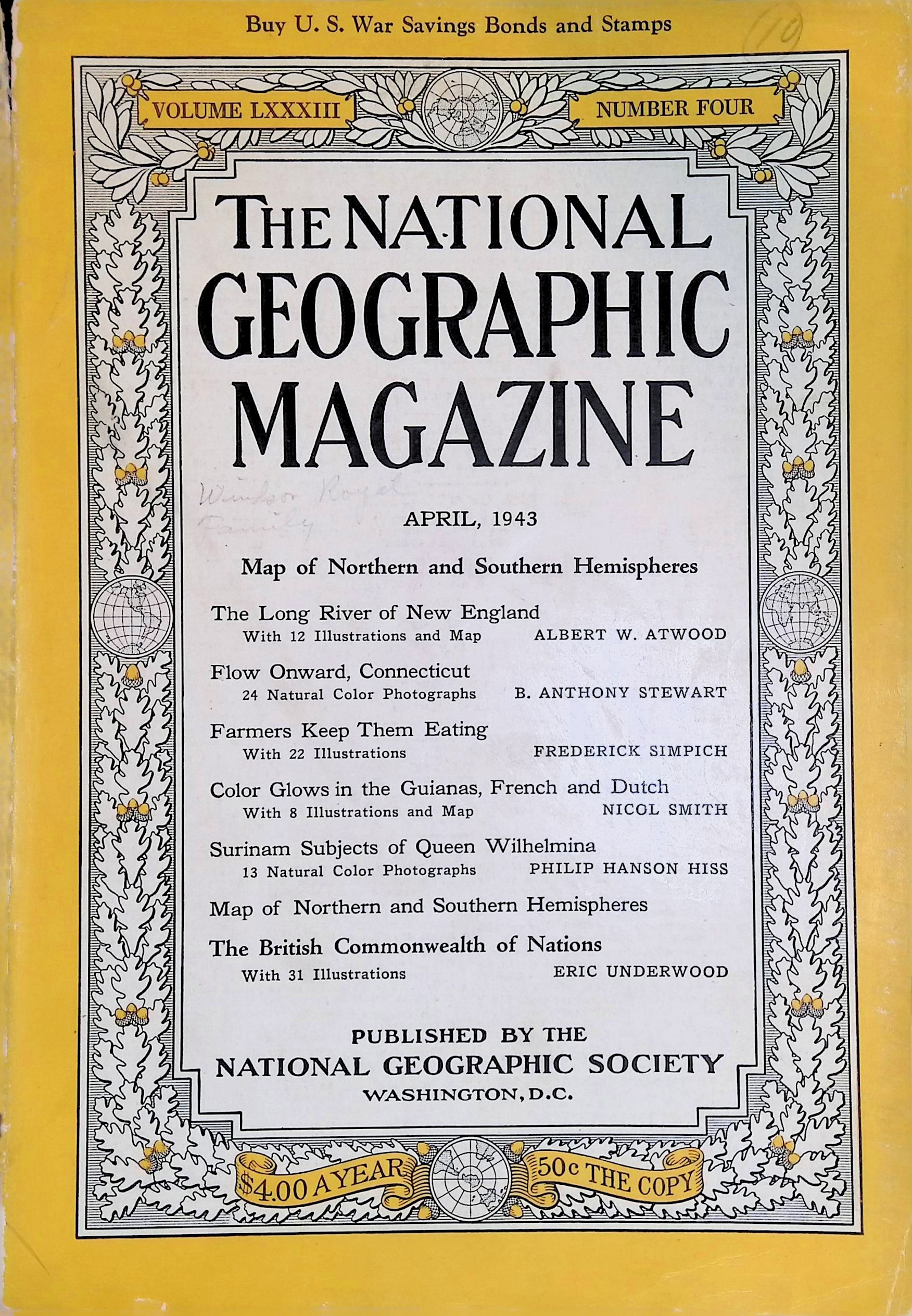 National Geographic April, 1943