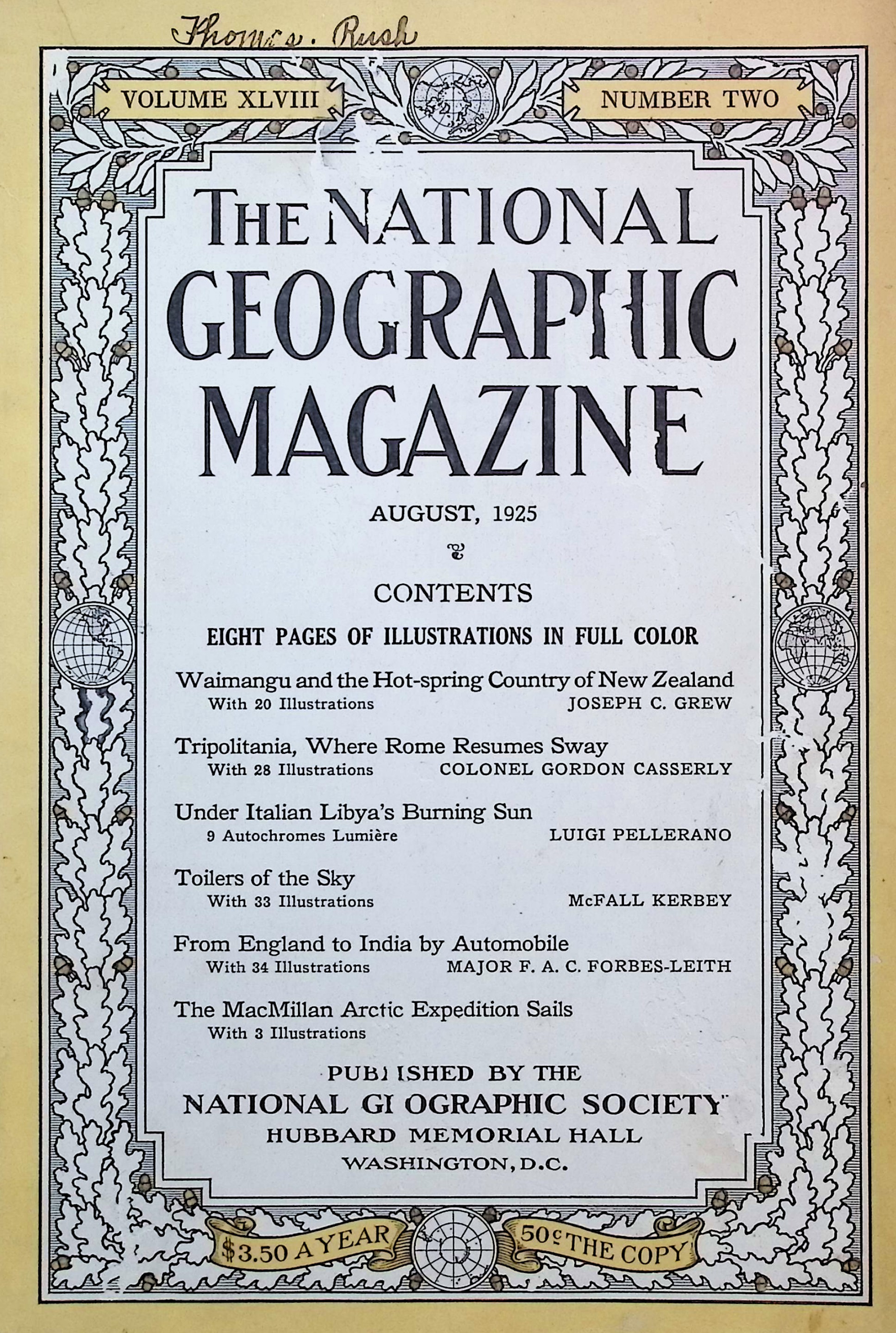 National Geographic Aug, 1925