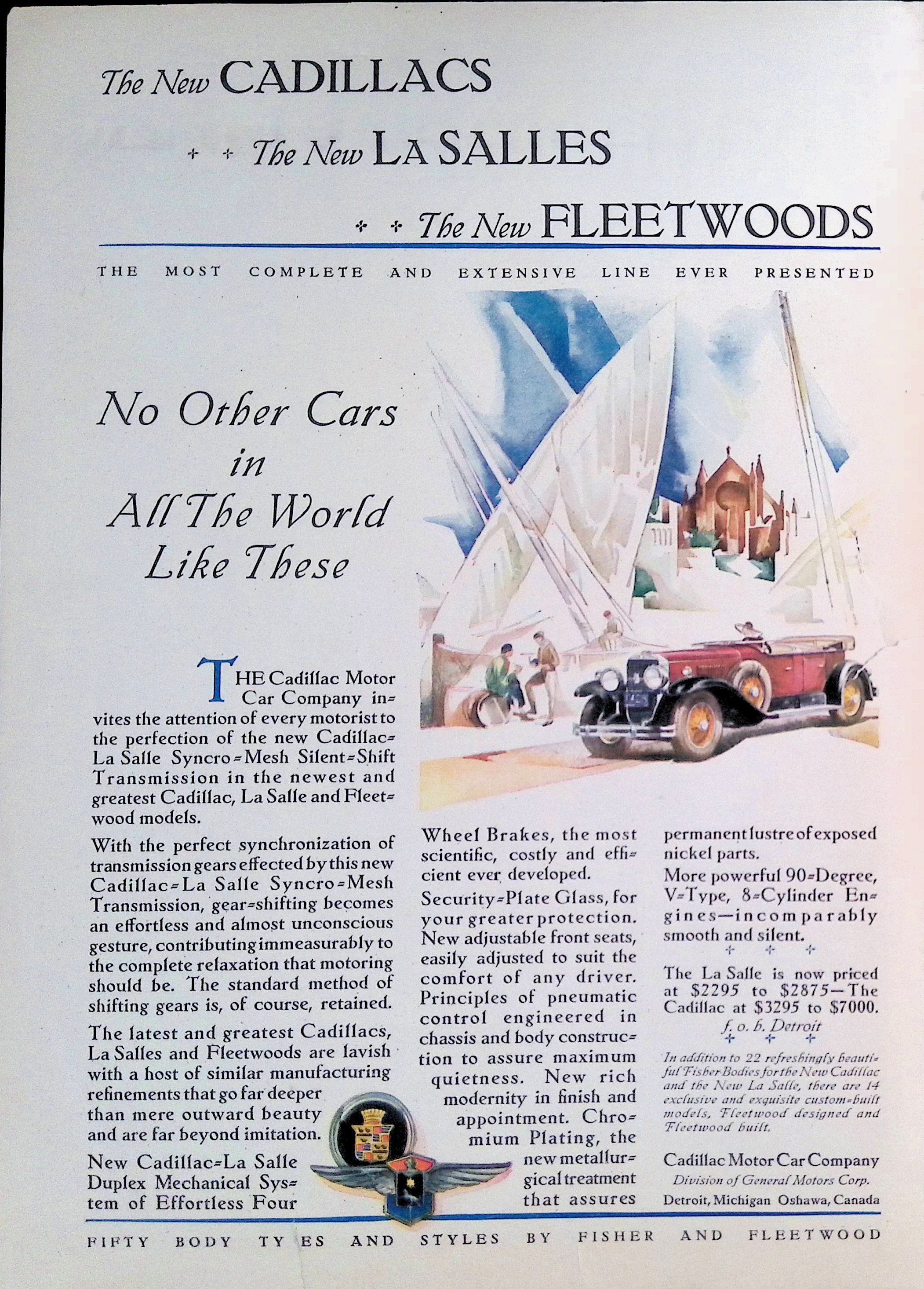 Advertisement 1928.Cadillac.LaSalles