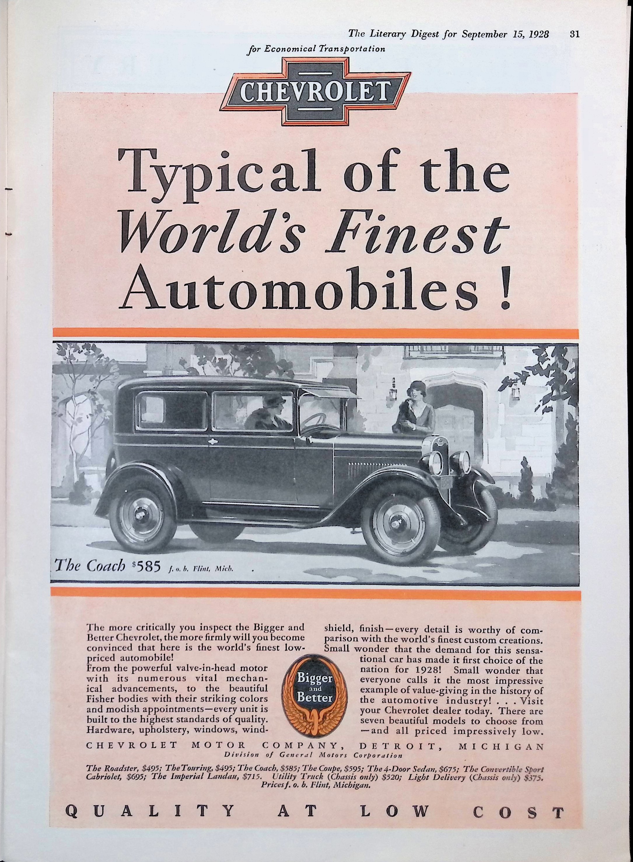 Advertisement 1928.Chevrolet