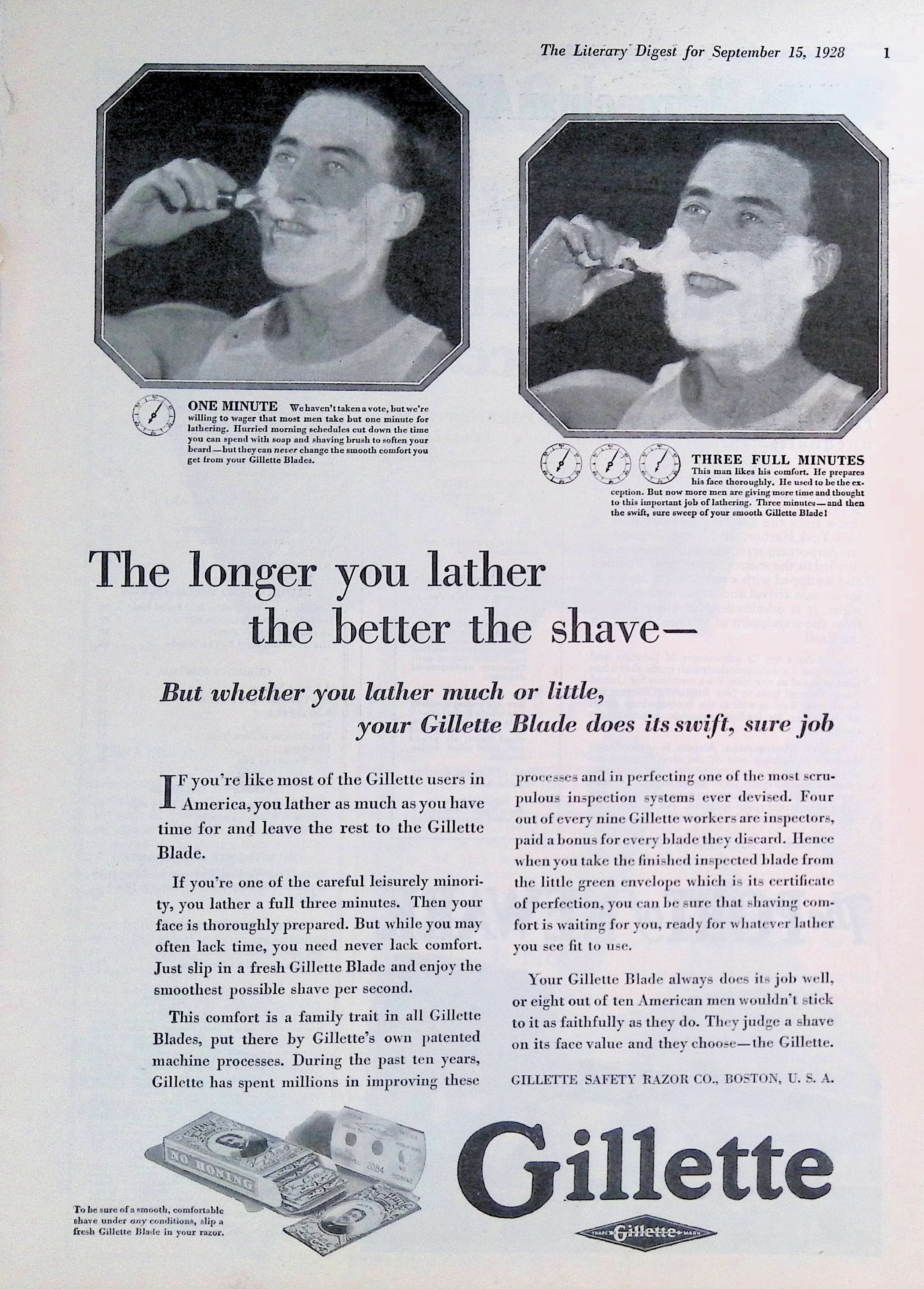 Advertisement 1928.Gillette