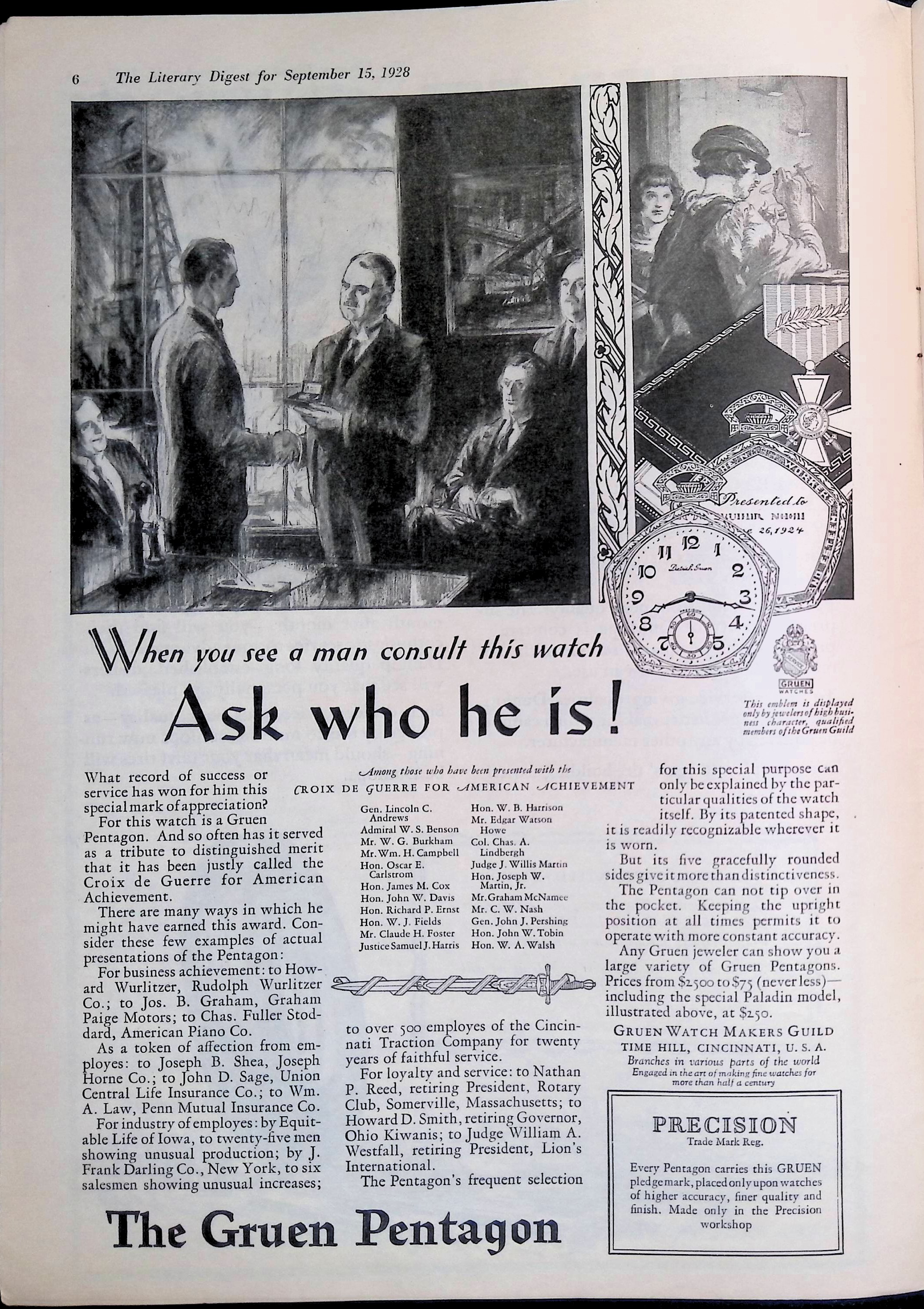 Advertisement 1928.GruenPentagon