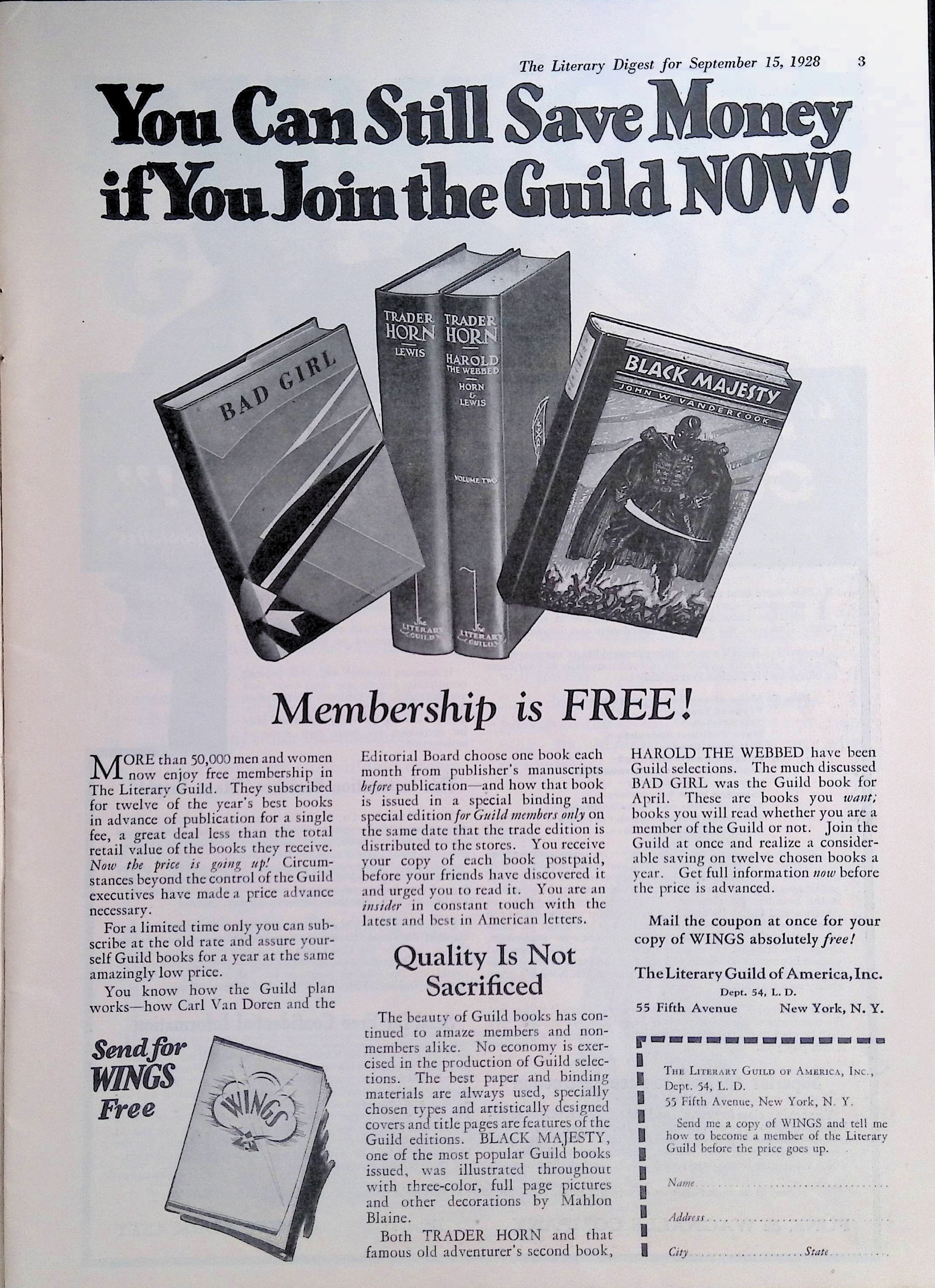 Advertisement 1928.The.Literary.Guild.Of.Amaerica