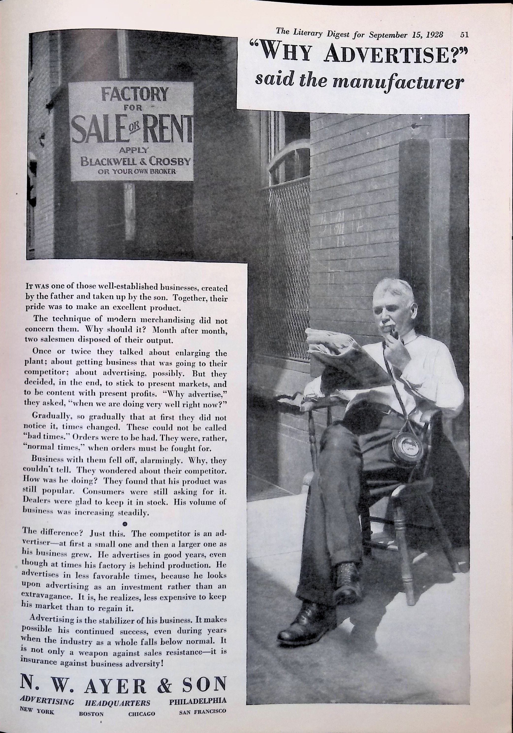 Advertisement 1928.W.W.Ayyer&Son